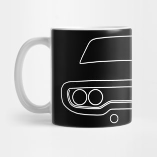 1971 vintage Plymouth Hemi GTX outline graphic (white) Mug